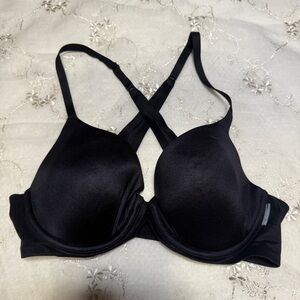 Aerie Sunnie Black Racer Cross-Back Bra Size 32C